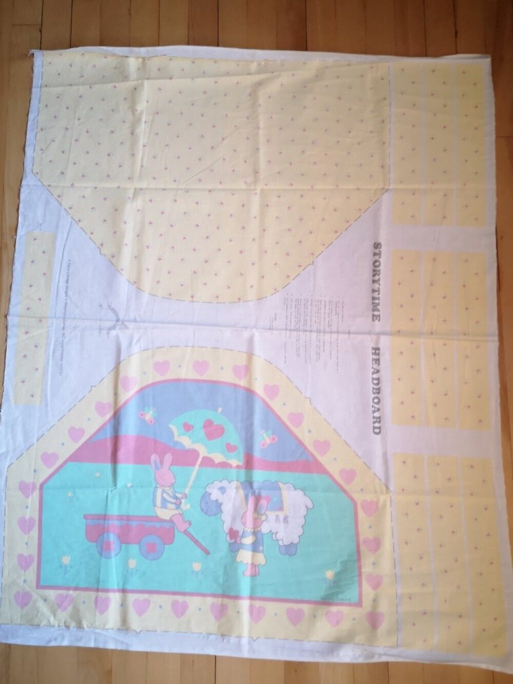 VTG Carol Eldridge Designs Storytime Headboard Cut & Sew Fabric Panel Whimsical